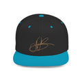 Camo Flat Bill Snapback Hat with Gold Script Signature